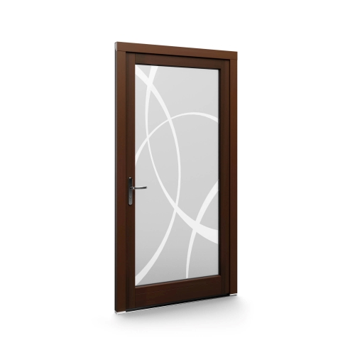 Houten deur woodline glas panelen