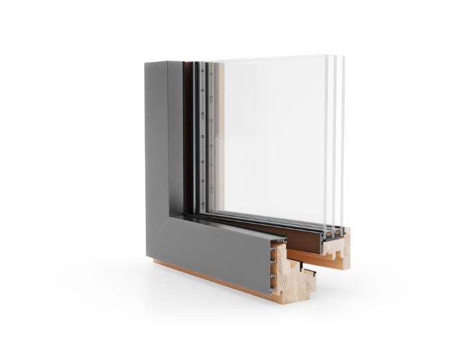 Houten raam Esperia Life 74 ALU